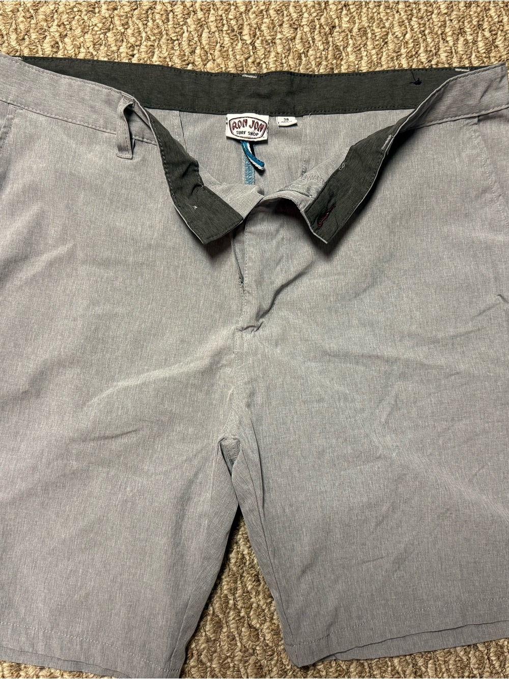 Ron Jon Light Gray Men's Flat Front Shorts